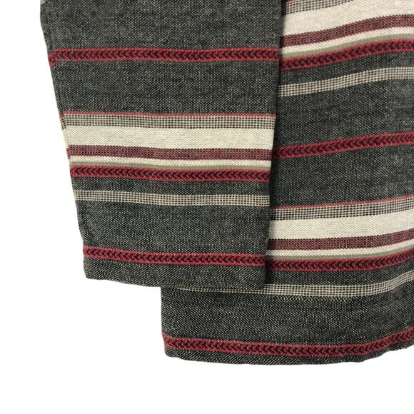 Chicos Design Womens Size 3 US 16 Jacket Cotton Canvas Striped Gray Red - Picture 10 of 16